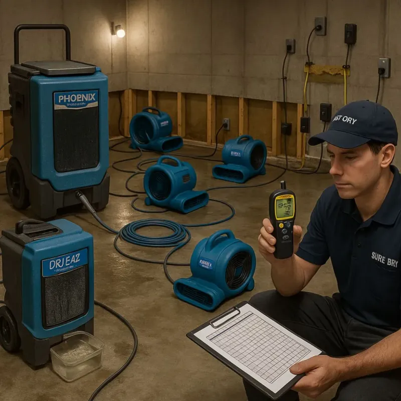Structural Drying and Dehumidification process in Mecca, CA